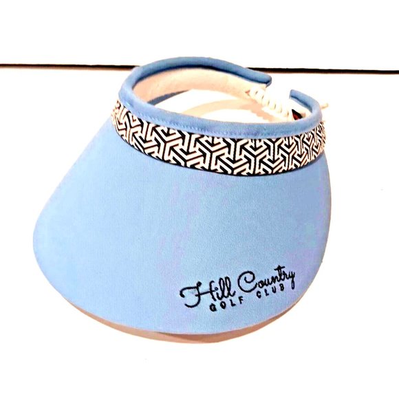 Golf Visor Adult Baby Blue Hill Country Golf Club Strapback Cap by Pukkaing.com - Picture 7 of 8